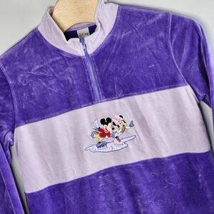 Disney‎ Mickey Minnie Mouse Velour Nightgown House Dress Vintage Purple Sz Large